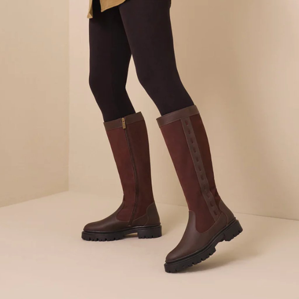 Duoboots Oakford Knee High Boots In Dark Brown Leather 39 Wide Calf — image 3 of 8